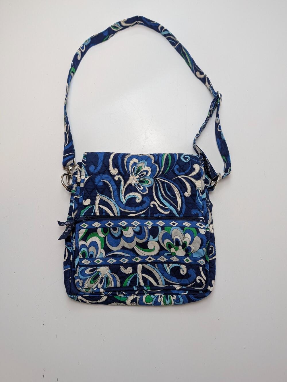 Vera Bradley MESSENGER Crossbody Mediterranean Blue MAILBAG Hipster Large Purse